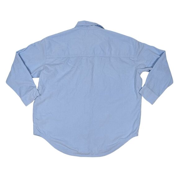Offline By Aerie Corduroy Shirt Medium Blue Oversized Snap Button Up Shacket - Picture 2 of 10